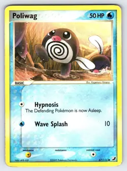 Poliwag 67/115 2005 EX Unseen Forces Pokemon Card Nintendo Non Holo Common - Mp - Image 1