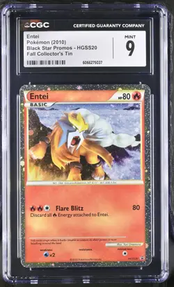 CGC 9 MINT Entei 2010 Black Star Promos HGSS20 Holo Pokemon Card - Image 1