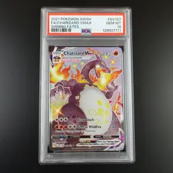PSA 10 Charizard Vmax SV107/SV122 Pokemon Shining Fates Holo Graded Card - Image 1