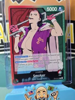 Smoker OP10-001 Leader English One Piece TCG Card OP10 Royal Blood Trading Card - Image 1