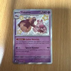 Pokemon Tinkaton Holo Baby Shiny Card 167/091 Sv: Paldean Fates - Image 1