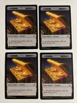 4x Mtg D&D Forgotten Realms Treasure Token NM/M Magic The Gathering - Image 1