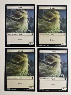 4x Mtg Commander Legends Spirit Token NM/M Magic The Gathering - Image 1