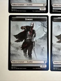 4x Mtg Commander Legends Zombie Token NM/M Magic The Gathering - Image 2