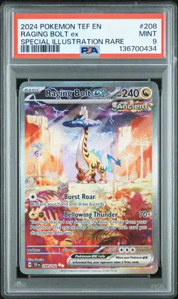 2024 Pokemon Tef En-Temporal Forces #208 Raging Bolt Ex SIR PSA 9 - Image 1