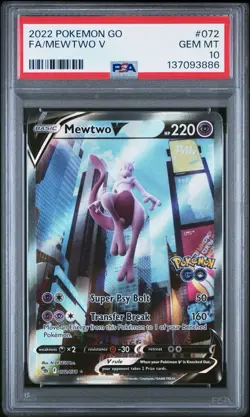 Mewtwo V (Alternate Full Art) 072/078 Pokemon GO Holo Gem Mint PSA 10 - Image 3