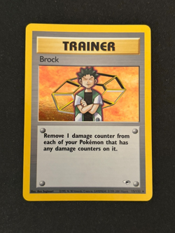 Brock 15 132 Gym Heroes 2000 Holo Rare Pokemon TCG - LP+ - Image 1