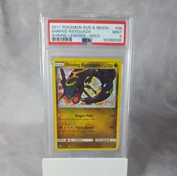 2017 Pokemon TCG Sun & Moon Shining Rayquaza Shining Legends Holo #56 PSA 9 - Image 1