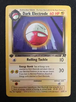 Dark Electrode 1st Edition 34/82 Uncommon Team Rocket Pokemon TCG - LP - Image 1