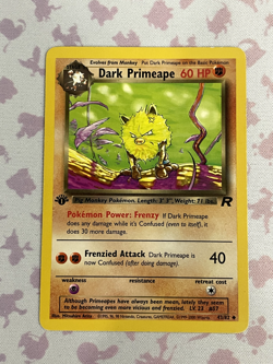 Dark Primeape 1st Edition 43/82 Uncommon Team Rocket Pokemon LP 2000 WOTC - Image 1