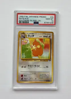 💎 PSA 10 GEM MINT! 💎 1999 Pokemon Japanese Promo Southern Islands #20 Raticate - Image 1