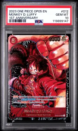 One Piece Awakening of the New Era Monkey D. Luffy Alt Art OP05-012 PSA 10 - Image 1