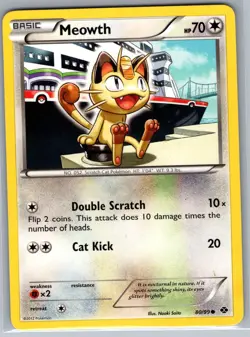 Meowth 80/99 Non Holo Next Destinies - Pokemon Card - NM - Image 1