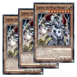 Yugioh - Zaborg the Mega Monarch x 3 - NM - Plus Free Holo Card - Image 1