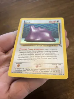 Pokemon TCG Ditto Fossil Holo Unlimited Rare Card 3/62 vintage old school foil - Image 5