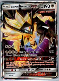 Dusk Mane Necrozma GX 90/156 SM - Ultra Prism - Pokemon Card - NM - Image 1