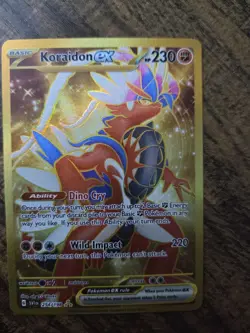Pokemon TCG Scarlet and Violet Koraidon EX Gold Secret Rare Card 254/198 - Image 1