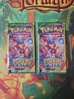 2016 POKEMON XY ROARING SKIES 3 Card Mini Booster Packs x2 Factory Sealed - Image 1