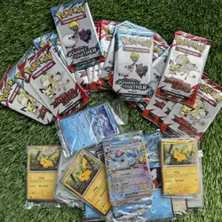 Pokemon Bundle Lot Bulk Booster Packs Stamped Sealed Promo Cards Journey Rivals - Image 1