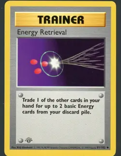 NM Energy Retrieval 1st Ed. Gray Stamp Error Base Set 81/102 Pokemon Card B13 - Image 1