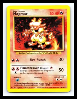 💥 Magmar | Pokemon TCG 1999 | (Base Set) Non Holo Vintage # 36/102 - Image 1