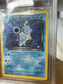 Pokemon 2000 Team Rocket #3 DARK BLASTOISE Holo Beckett 9 Mint 3/82 Swirl - Image 3