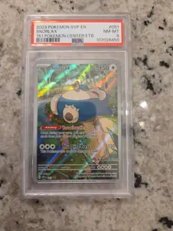 2023 POKEMON 151 POKEMON CENTER ELITE TRAINER BOX PROMO SVP #051 SNORLAX PSA 8 - Image 1