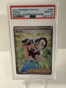 2024 Pokemon TWM Perrin #220 Special Illustration Rare PSA 10 Gem Mint 220/167 - Image 1