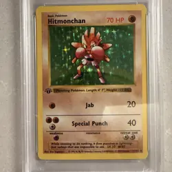 1999 Pokemon Base Set 1st Edition Hitmonchan #7 Holo PSA 6 EX-MT RARE - Image 2