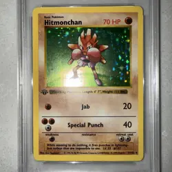 1999 Pokemon Base Set 1st Edition Hitmonchan #7 Holo PSA 6 EX-MT RARE - Image 3