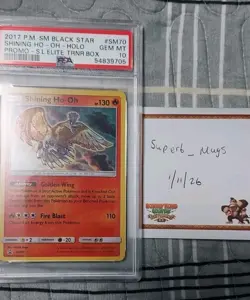 Pokemon Shining Ho-Oh Shining Legends ETB Holo Promo SM70 PSA 10 Gem Mint - Image 1