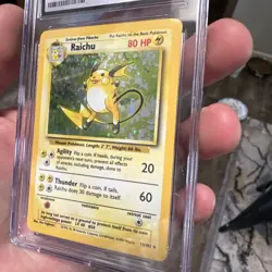 1999 POKEMON BASE SET #14 RAICHU-HOLO CGC 8 NM-M - Image 4