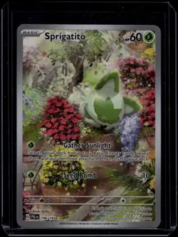 Pokemon TCG Sprigatito 196/193 Paldea Evolved Illustration Rare NM - Image 1