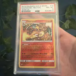 2019 Pokemon Sun & Moon Charizard Team Up Cosmos 14/181 PSA 9 - Image 1