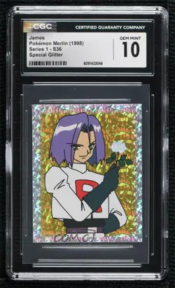 James Merlin Pokemon Album Stickers Silver Prism CGC 10 Gem Mint 1999 - Image 1