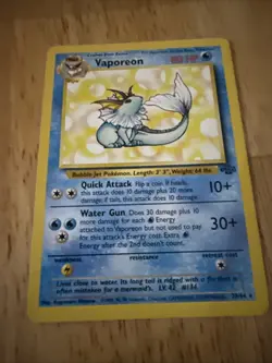 Vaporeon 28/64 Jungle Non Holo Rare Pokemon TCG WOTC 1999 Vintage LP * - Image 4