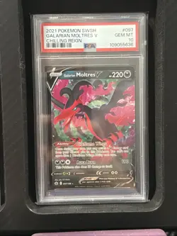 2021 Pokemon Chilling Reign Galarian Moltres V #097 PSA 10 - Image 3