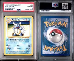 1999 Pokemon Game 42 WARTORTLE Shadowless, PSA 8, NM-MINT - Image 3