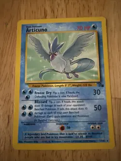 Pokemon TCG | Articuno - 17/62 Non-Holo | Fossil Set 1999 | Vintage Rare - Image 1