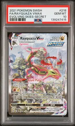 2021 POKEMON SWORD & SHIELD EVOLVING SKIES SECRET FULL ART/RAYQUAZA VMAX PSA 10 - Image 1