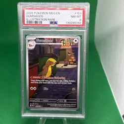 2025 POKEMON MEG EN-MEGA EVOLUTION ILLUSTRATION RARE #153 GUMSHOOS PSA 8 DONALD - Image 1