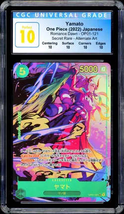 2022 Japanese One Piece Romance Dawn Yamato OP01-121 SEC Alt Art CGC 10 PERFECT - Image 1