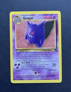 Pokemon TCG Gengar Fossil Card 20/62 Unlimited Regular Non-Holo Rare - Image 1