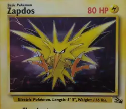 Pokemon Fossil Zapdos Holo 15/62 LP VINTAGE POKEMON CARD - Image 4