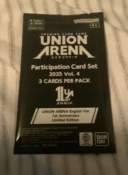 Union Arena Participation Card Set 2025 Vol 4 Sealed Pack 3 Cards English - Image 1