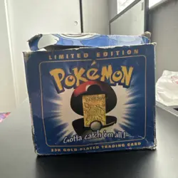 Pokemon Card Poliwhirl 23K Gold Plated 1999 Burger King in Box With Ball - Image 1