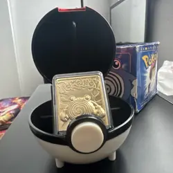 Pokemon Card Poliwhirl 23K Gold Plated 1999 Burger King in Box With Ball - Image 5
