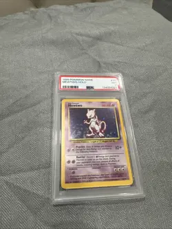 1999 Pokemon TCG Mewtwo Base Set Holo Unlimited Holo Rare Card 10/102 PSA 7 - Image 1