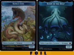 1x MTG - KOMA'S COIL \ SCION OF THE DEEP TOKEN #11/13 - FOIL - Foundations - Image 1