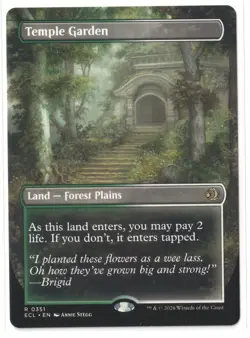 MTG Temple Garden #0351 Reversible Borderless Lorwyn Eclipsed Rare NM IN HAND - Image 1